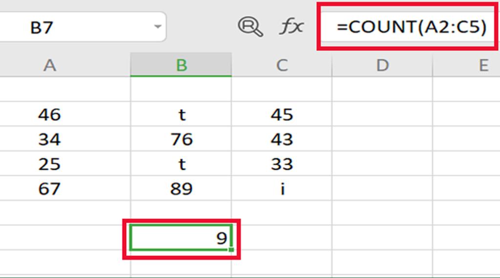 Cách sử dụng hàm count trong excel