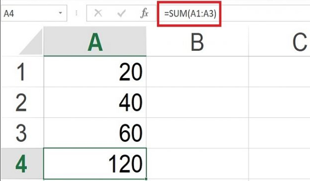 Cách sử dụng hàm sum trong excel