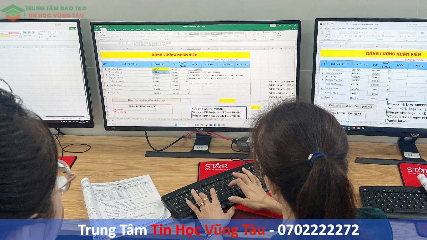 Khóa học excel nâng cao tại vung tàu