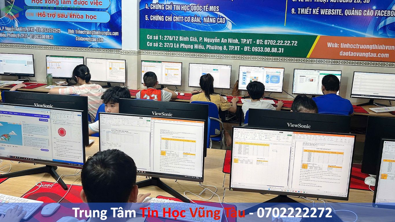 khóa học tin học văn phòng cho học sinh sinh viên ở vũng tàu
