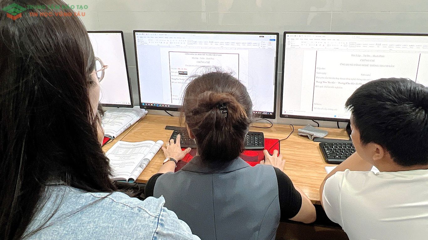 lớp học tin học tin học văn phòng cấp tốc ở vũng tàu