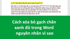 Cách xóa bỏ gạch chân xanh đỏ trong Word